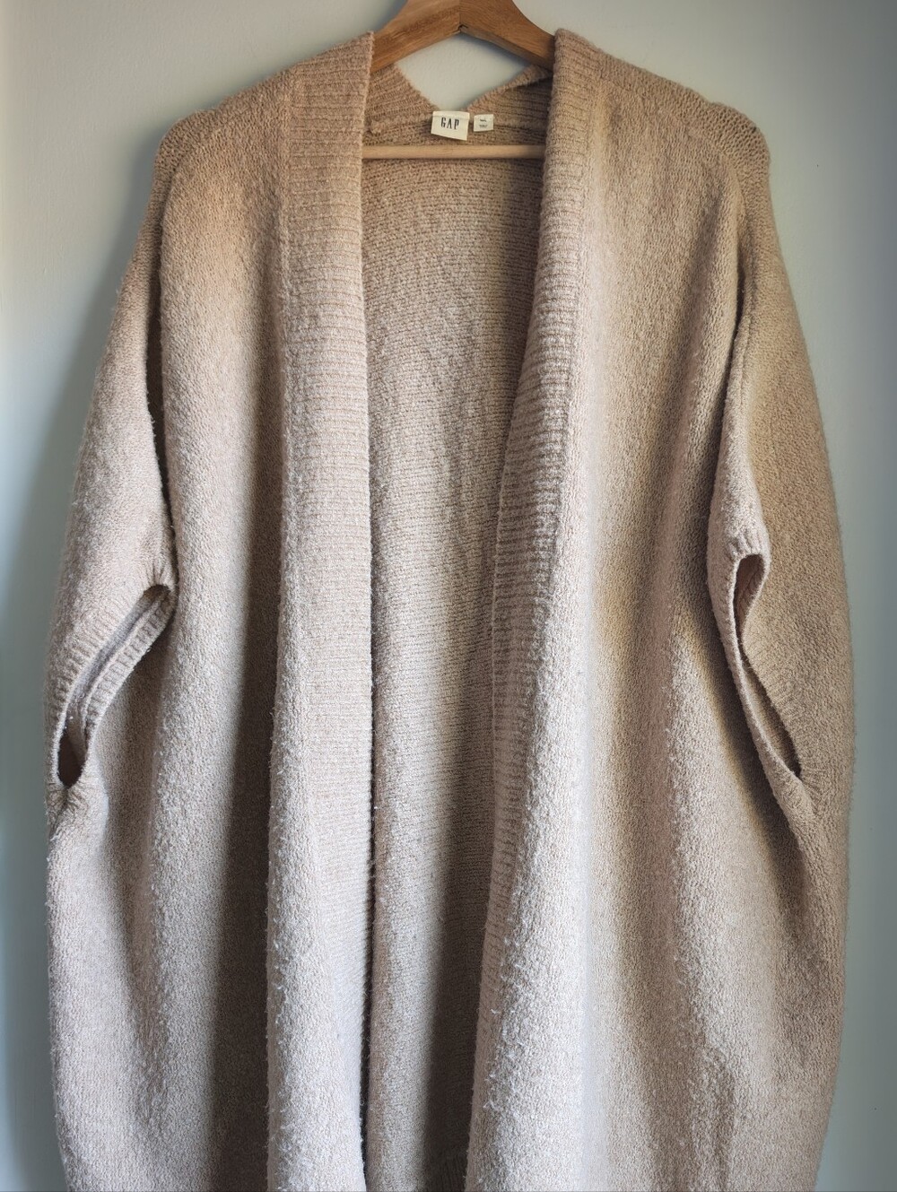 GAP Women's Open-Front Cozy Cardigan Sweater in Beige